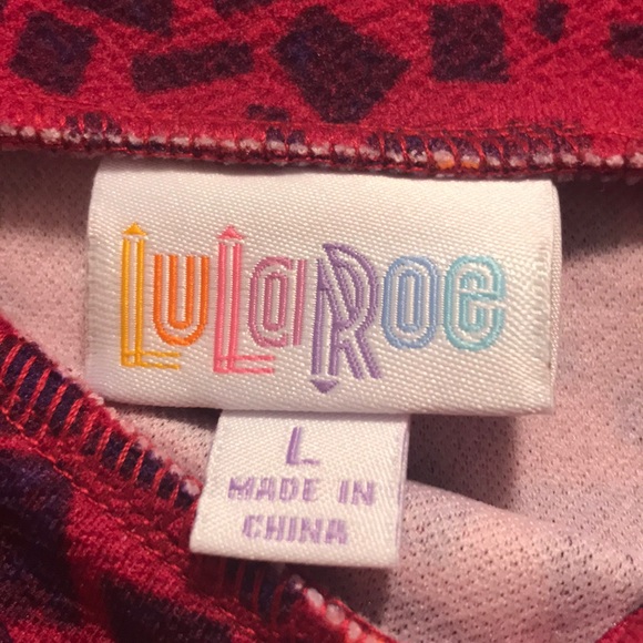 Lularoe Cassie Pencil Skirt, Large, pink bkgd, EUC - Picture 3 of 4